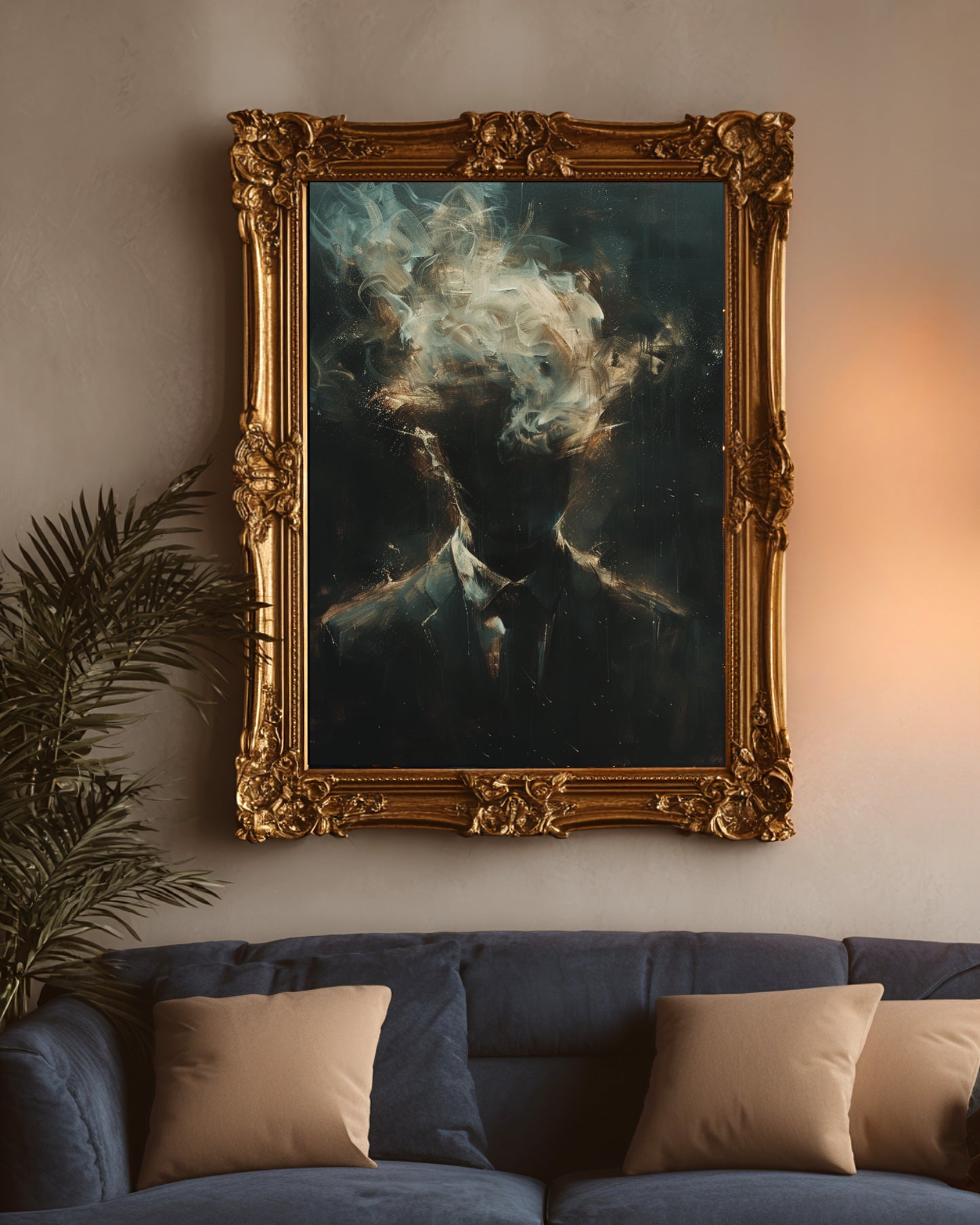 Moody Smoky Head Portrait Wall Art Print