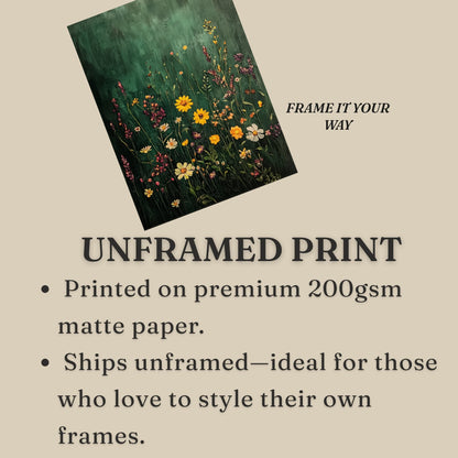Moody Wildflower Floral Wall Art Print