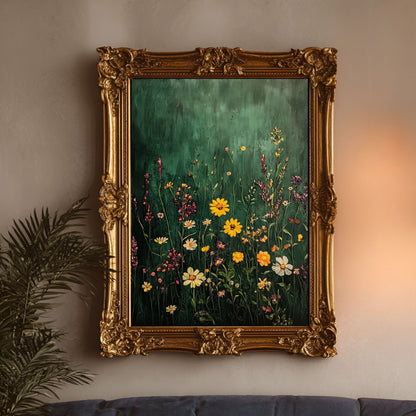 Moody Wildflower Floral Wall Art Print