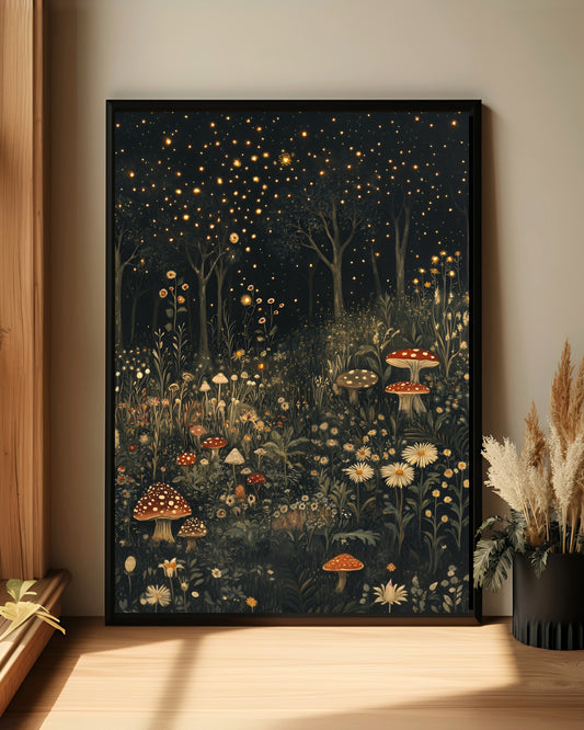 Enchanted Mushroom Forest Wall Art (Poster, Canvas, Framed)