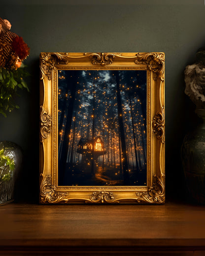 Dark Forest Enchanted Forest Wall Art Print