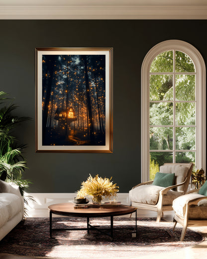 Dark Forest Enchanted Forest Wall Art Print