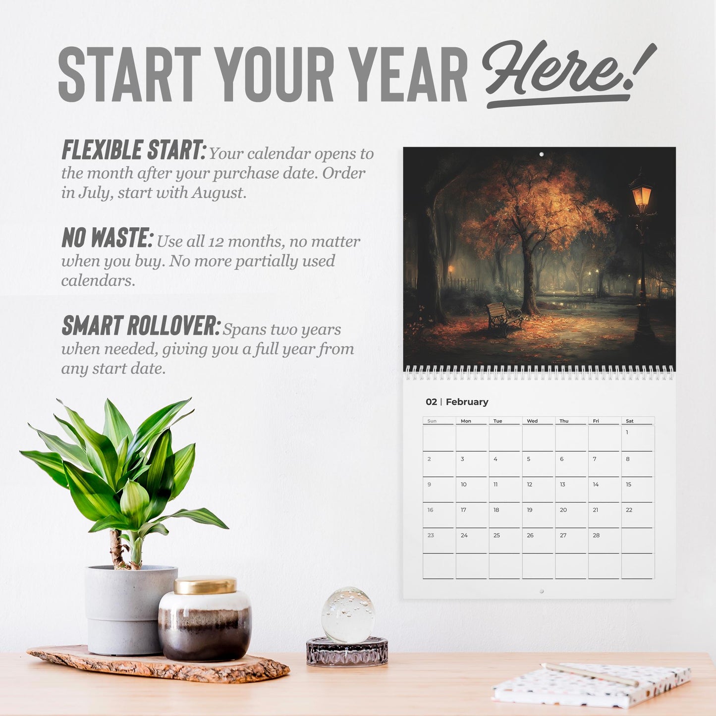 Moody Victorian Calendar 2026 – Dark Aesthetic Wall Calendar