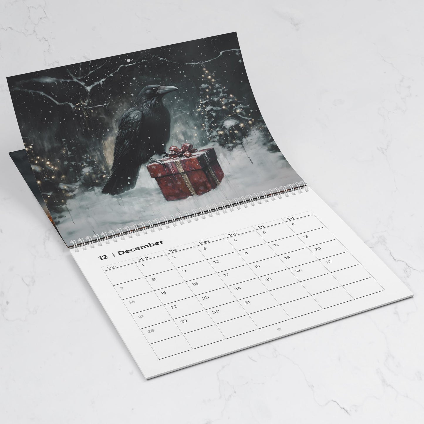 Dark Academia Calendar, Whimsigoth Fantasy Art Office Gift