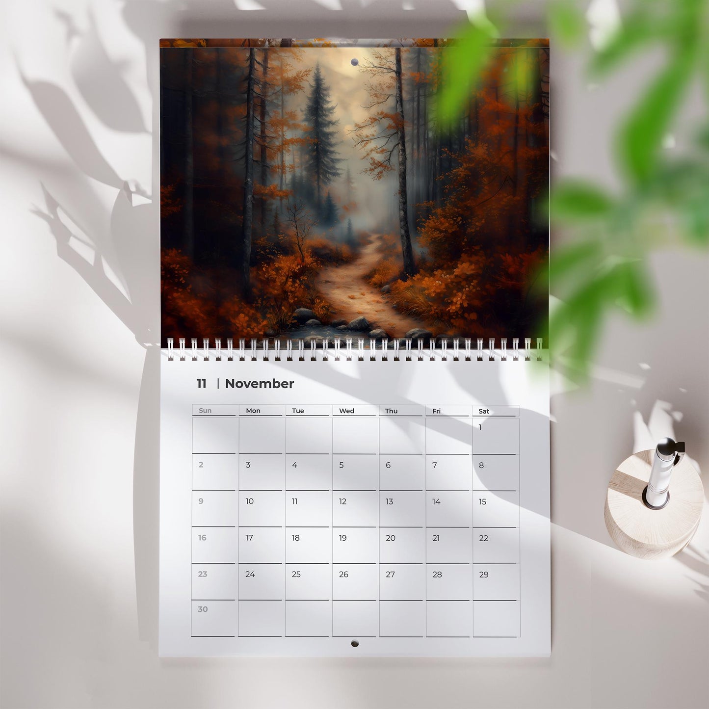 Nature Art Wall Calendar Botanical Home Decor