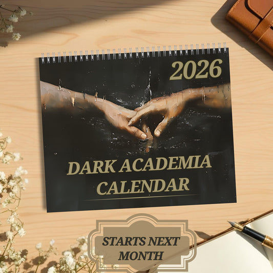 Dark Academia Calendar, Whimsigoth Fantasy Art Office Gift