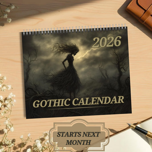 Eerie Victorian Gothic Calendar Dark Art Monthly Planner
