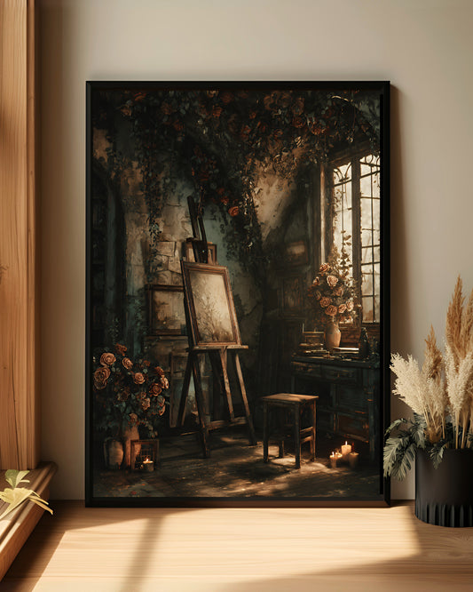 Dark Moody Art Print Vintage Decor (Poster, Canvas, Framed)