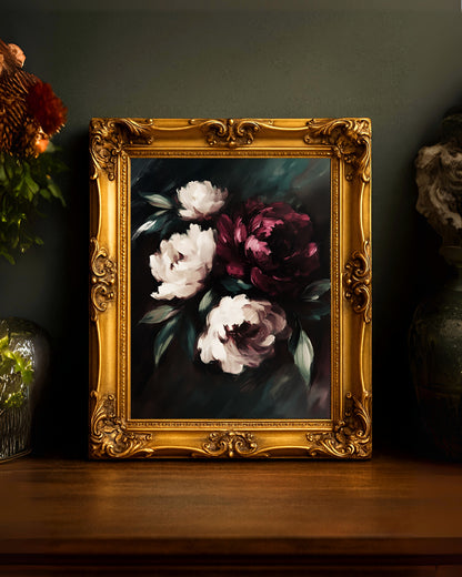 Dark Floral Moody Wall Art Print
