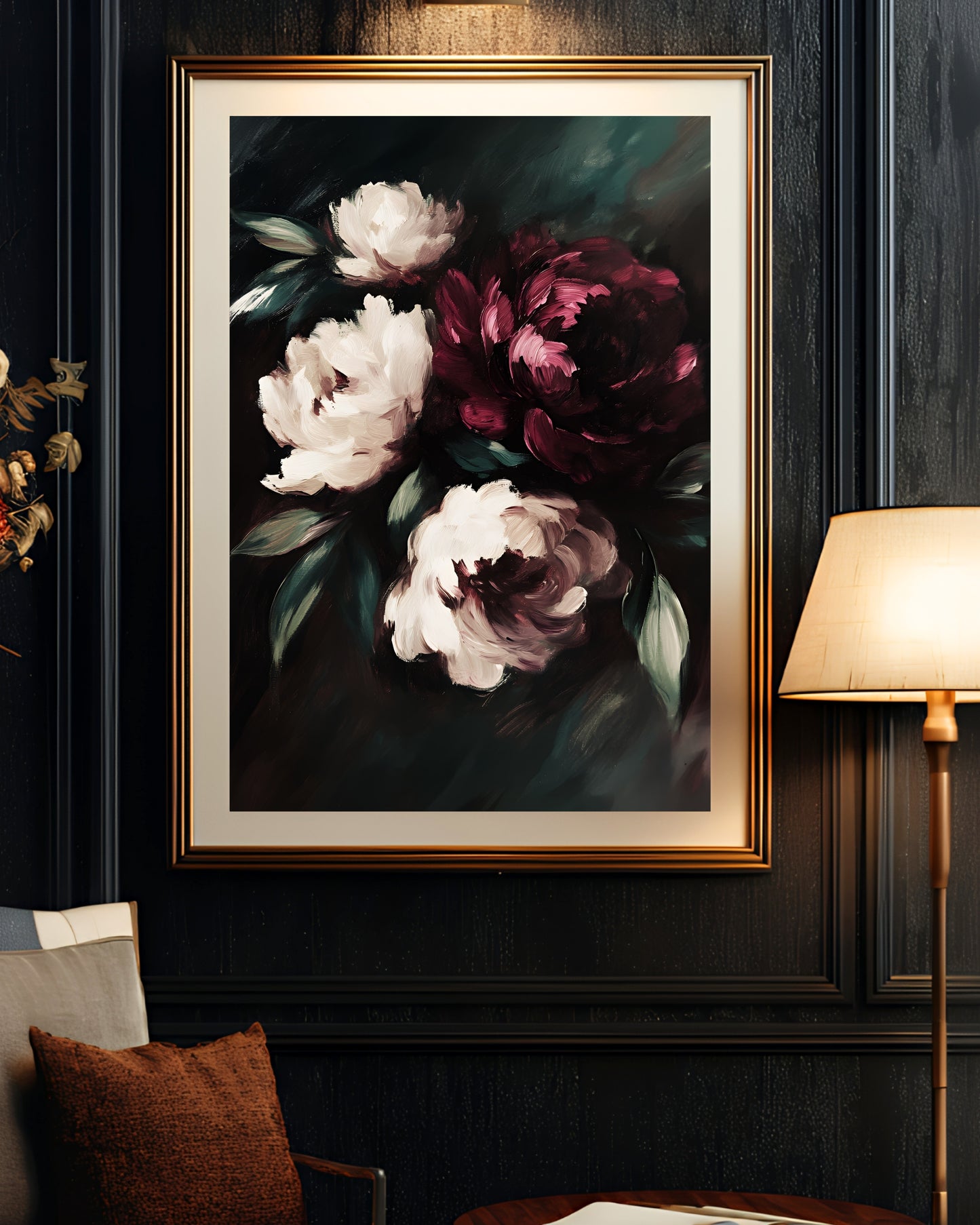 Dark Floral Moody Wall Art Print