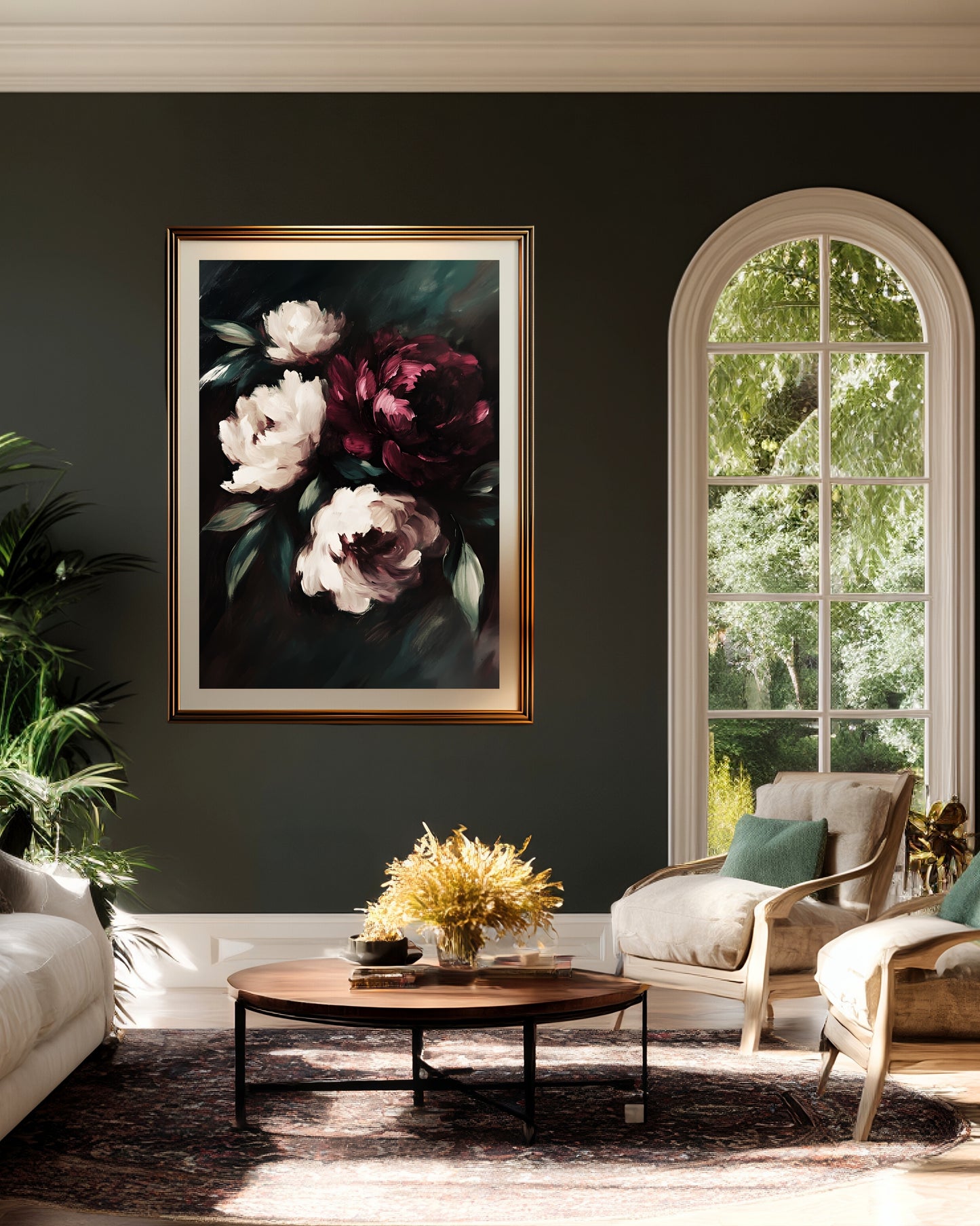 Dark Floral Moody Wall Art Print