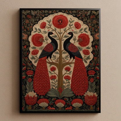 Magical Wall Art with Fireflies Forest Print