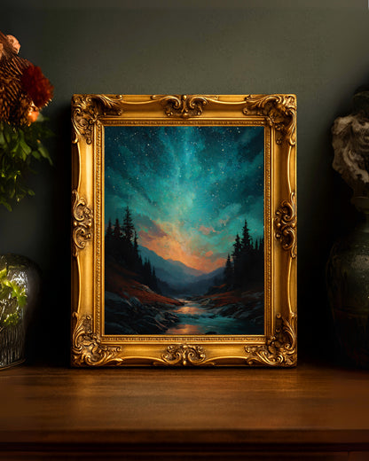 Enchanted Forest Night Sky Wall Art Print