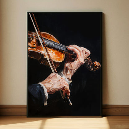Moody Musician Poster Violin Wall Art Print