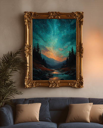 Enchanted Forest Night Sky Wall Art Print