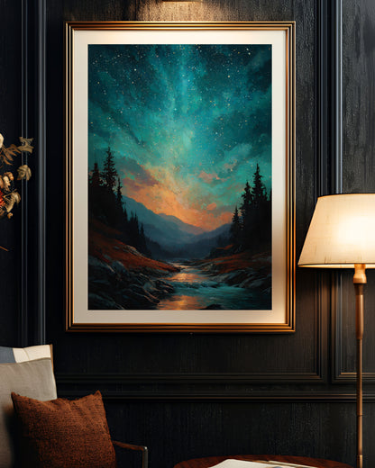 Enchanted Forest Night Sky Wall Art Print