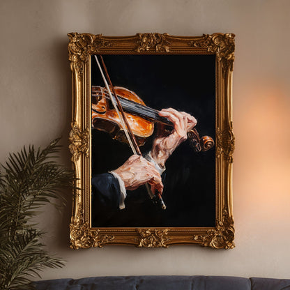 Moody Musician Poster Violin Wall Art Print