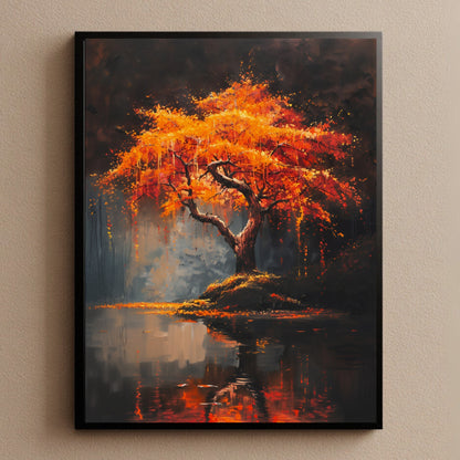 Enchanted Autumn Maple Tree Autumn Wall Art