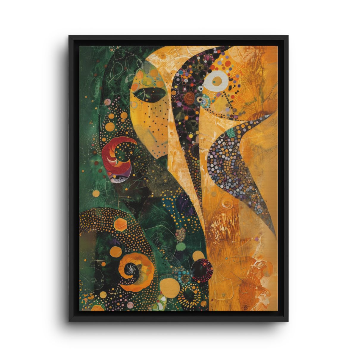 Celestial Canvas Wall Art – Colorful Sun and Moon Face