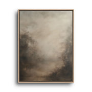 Neutral Forest Canvas Wall Art – Soft Beige Fog Abstract