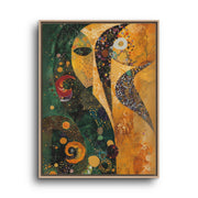 Celestial Canvas Wall Art – Colorful Sun and Moon Face