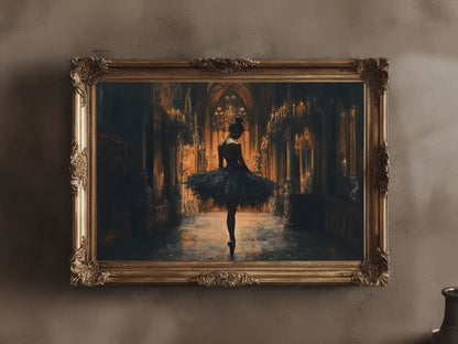 Moody Ballet Dancer Art – Gothic Home Decor | Contemporary Wall Art Canvas